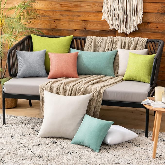 MIULEE Pack of 2 Decorative Outdoor Solid Waterproof Throw Pillow Covers Spring - Image 2