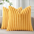 Pallene Faux Fur Plush Throw Pillow Covers 24x24 Set of 2, Luxury Soft Fluffy by PALLENE