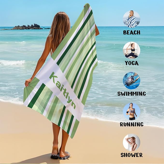 JML Custom Beach Towel with Name, Personalized Microfiber Beach Towel with Name - Image 6