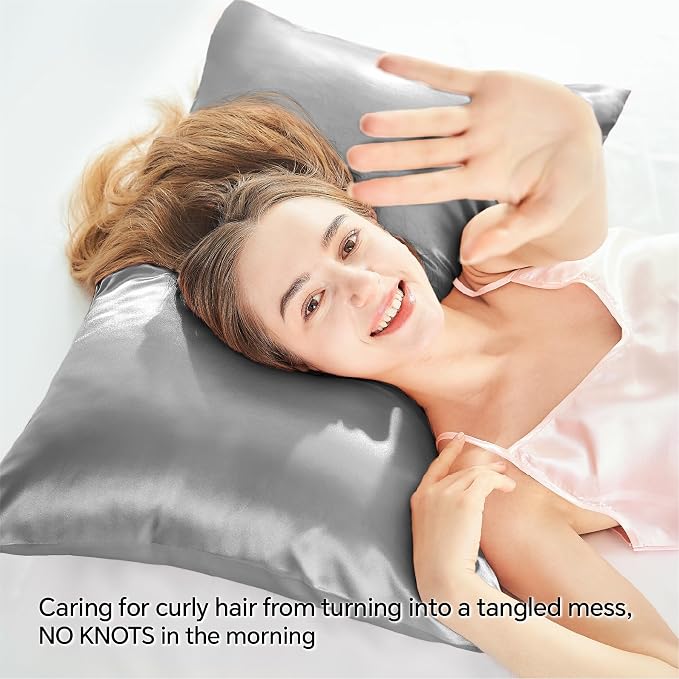 BEDELITE Satin Pillowcase with Zipper 2 Pack, Super Soft and Cooling Similar to - Image 4