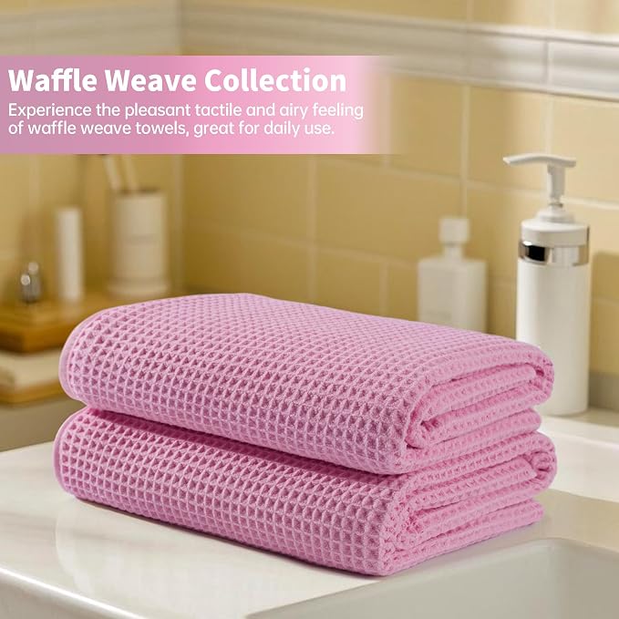 MICROFI New Microfiber Waffle Bath Towels, 2 Pieces, Fast Drying, Lint Free 430 - Image 6