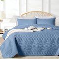 Akkialla King/Cal King Quilt Set, Boho Style in a Solid Color, Bluish Grey by akkialla