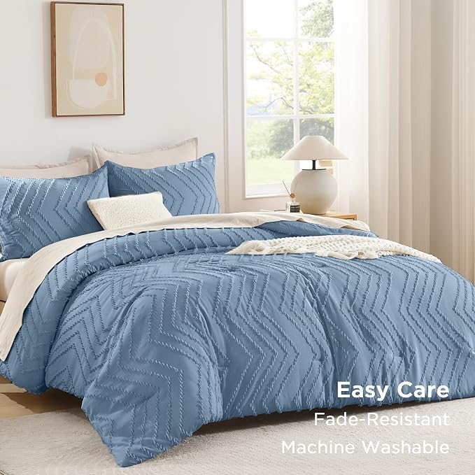 Andency Greyish Blue Twin/Twin XL Comforter Set, Twin Bed Comforter - Image 3