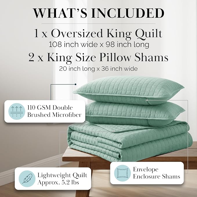 Southshore Fine Living, Inc. Oversized King Quilt Bedding Set, Soft Microfiber - Image 2