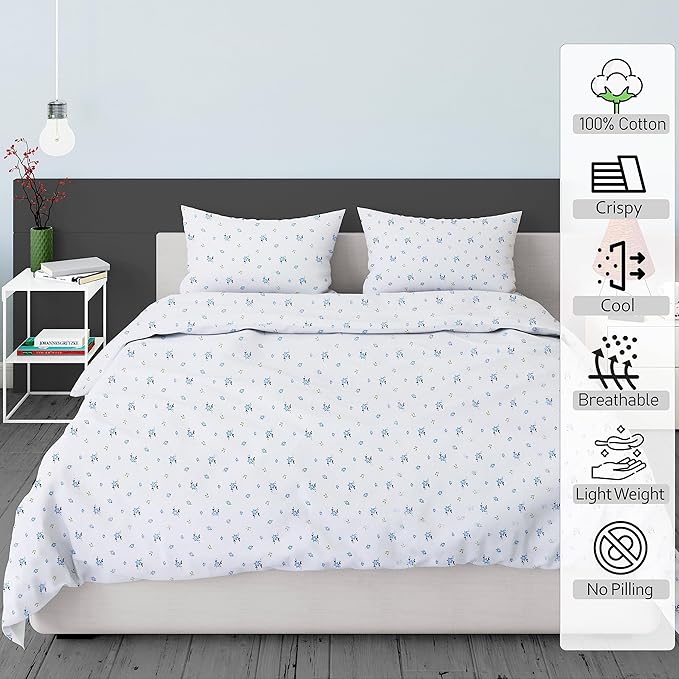 RUVANTI 100% Cotton Sheets – Twin Size Percale Bedding, Cooling & Breathable - Image 2