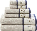 Madison Park Serene 100% Cotton Bath Towel Set Luxurious Floral Decorative by MADISONPARK