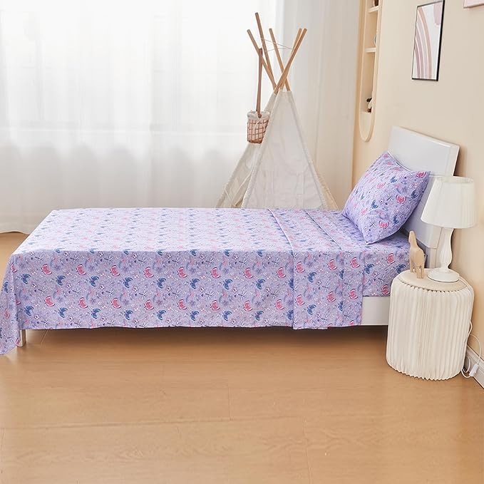 lasoftan Kids Sheet Set Twin Size 3 Pcs, Girls Sheet Set - Image 6