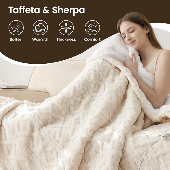 Heated Blanket Electric Blanket, 5 Heating Level, 1-12 Hour Auto Off, - Image 5