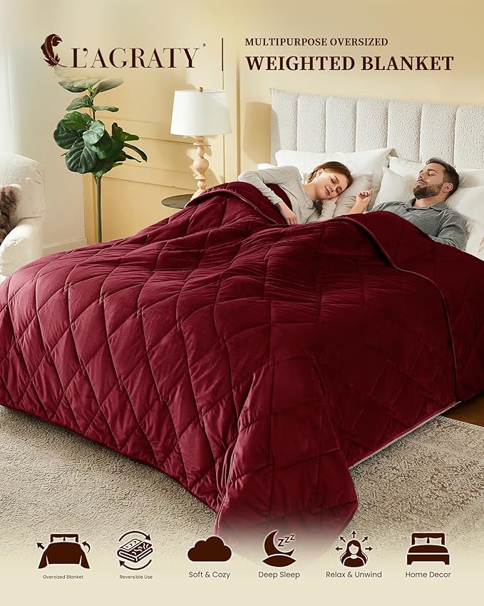 L'AGRATY Queen/King Size Weighted Blanket - Image 2