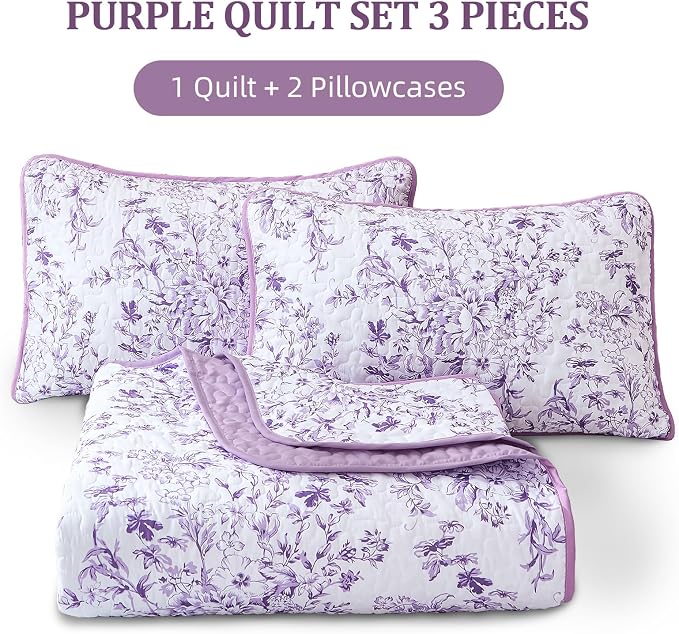 WONGS BEDDING Quilt Queen Size, Botanical Quilt - Image 8