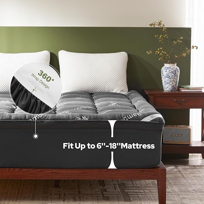 BEDLORE California King Memory Foam Mattress Topper 4 Inch, 2-in-1 Dual Layer - Image 6
