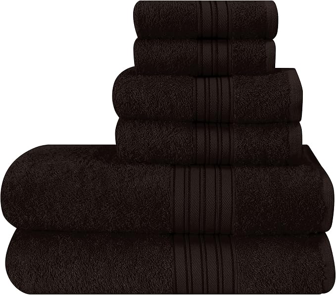 BOUTIQUO 6 Pack Cotton Towel Set, Contains 2 Bath Towels 28x55 inch, 2 Hand by BOUTIQUO