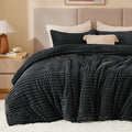 BEDELITE Fleece California King Comforter Set -Super Soft & Warm Fluffy Black by BEDELITE
