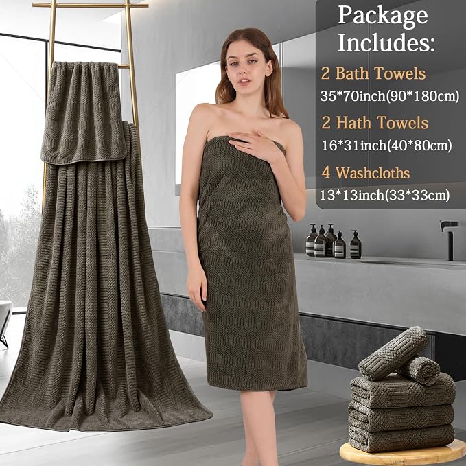 8 Piece Bath Towel Set-2 Oversized Bath Sheets, 2 Hand Towels, 4 - Image 7