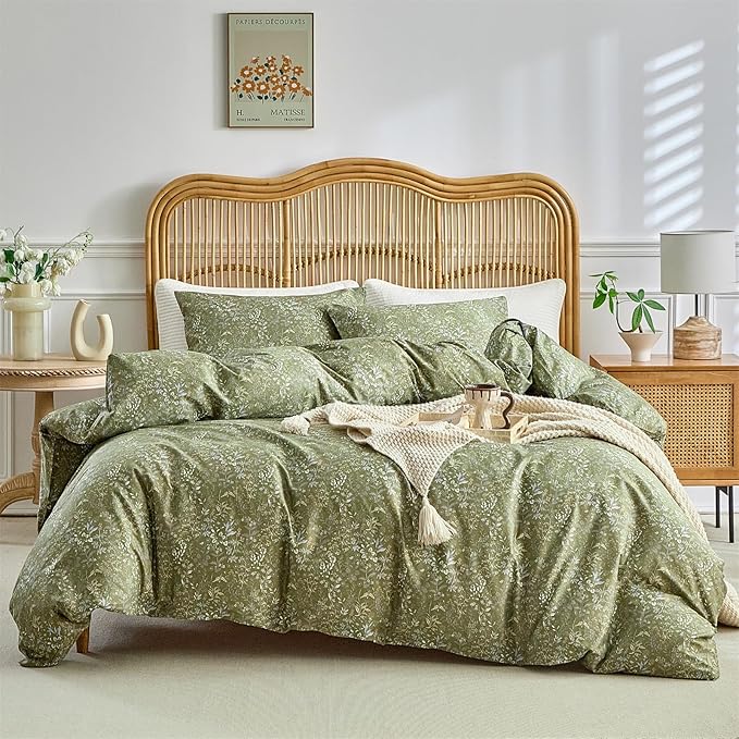 mixinni 3 Pieces Duvet Covers Queen Size, 100% Cotton Comforter Cover - Image 2
