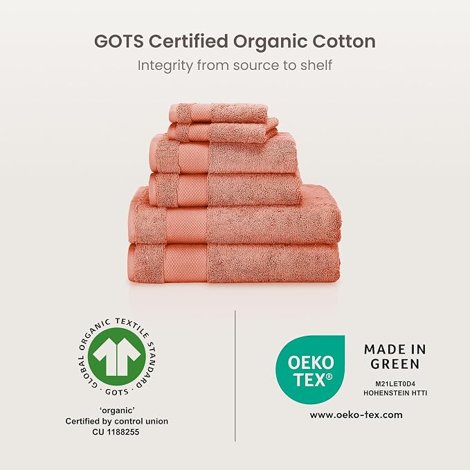 BIOWEAVES 100% Organic Cotton 700 GSM Plush Premium Washcloths 13" x 13" GOTS - Image 7