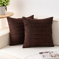 Aegero Pack of 2 Corduroy Decorative Throw Pillow Covers 18x18 InchSoft Boho by Unknown