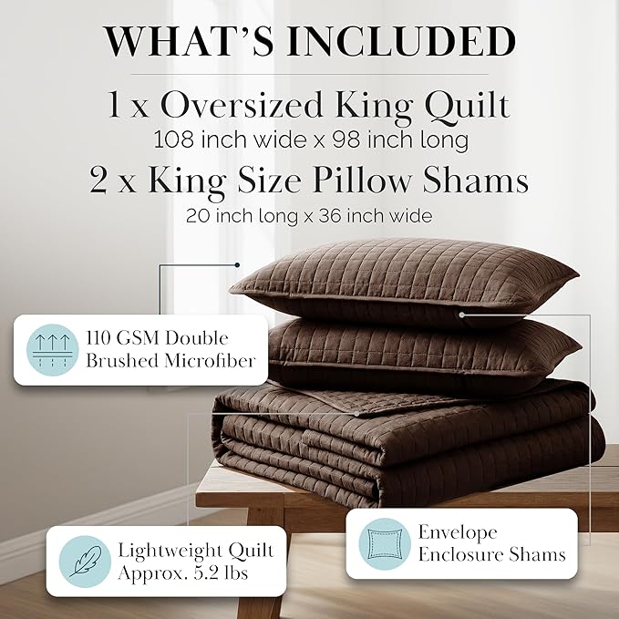 Southshore Fine Living, Inc. Oversized King Quilt Bedding Set, Soft Brushed - Image 2