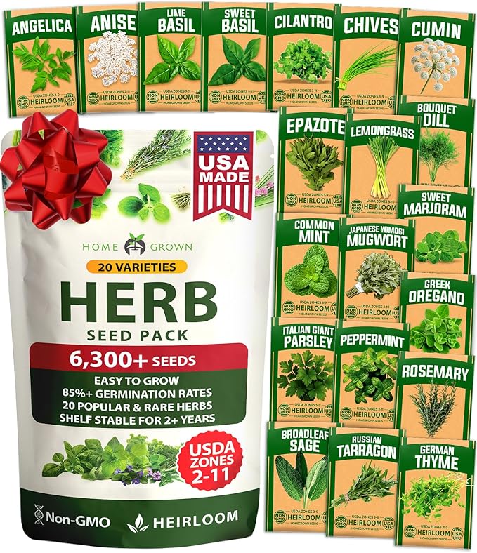 HOME GROWN Premium Herb Seeds Variety Pack by HOMEGROWN