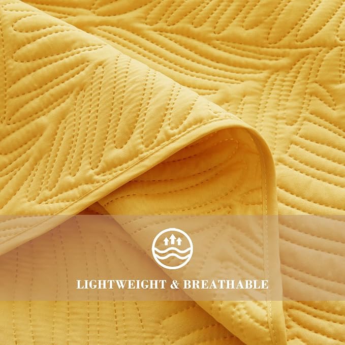 Exclusivo Mezcla Twin Quilt Bedding Set, Lightweight Yellow Quilts Twin Size - Image 5