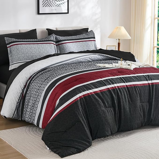 WONGS BEDDING 7 Pieces Comforter Set Queen Size by WONGSBEDDING