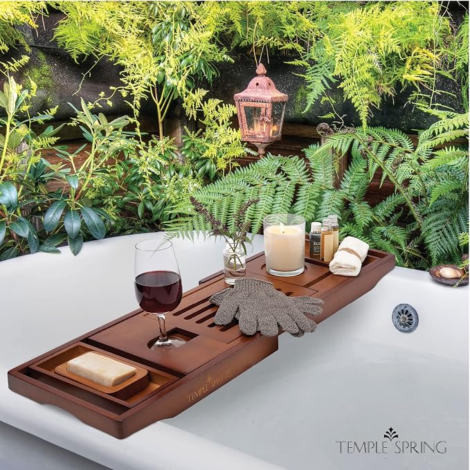 Temple Spring Bamboo Bathtub Tray Caddy - Image 6