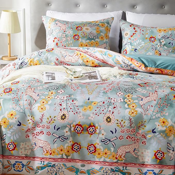 Cupocupa Duvet Cover Full Size Set Boho Floral Pattern Full Christmas Duvet - Image 4