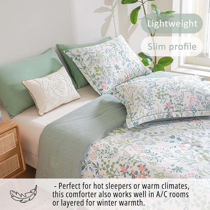 LEMIROE Floral Cotton Comforter Queen Size - Image 3