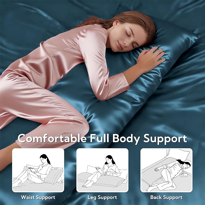 MR&HM Satin Body Pillow Cover, Soft and Breathable Body Pillow Case - Image 5