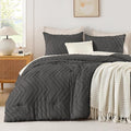 Andency Dark Grey Comforter Set Queen Size, Boho Soft Warm Tufted Bedding by Andency
