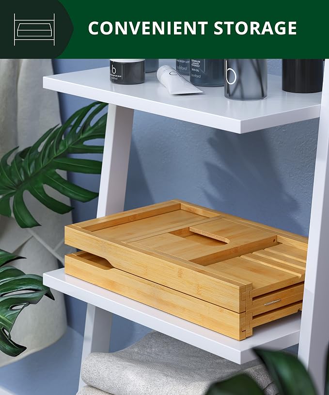 ROYAL CRAFT WOOD Premium Foldable Bathtub Tray Caddy - Image 2
