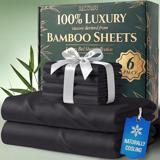 DECOLURE 100% Viscose Derived from Bamboo Sheets Queen Size by DECOLURE