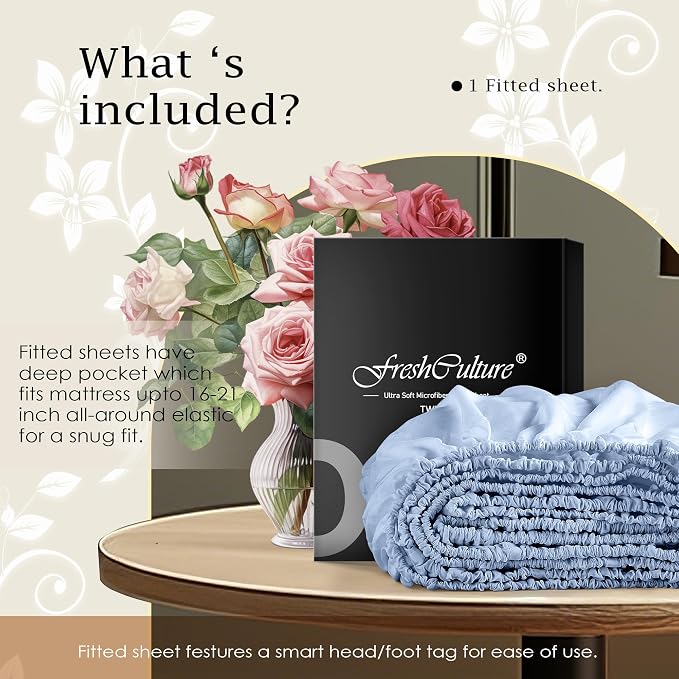 FreshCulture Twin Fitted Sheet Only – Premium Hotel-Quality Fitted Sheet - Image 5