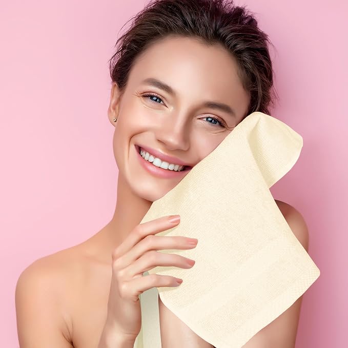 GLAMBURG Ultra Soft 12-Piece Washcloths Set 13x13-100% Ringspun Cotton - Image 5