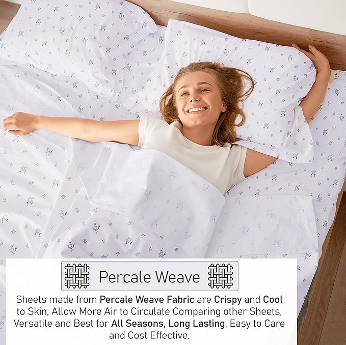 RUVANTI 100% Cotton Sheets – Twin XL Size Percale Bedding, Cooling & Breathable - Image 3