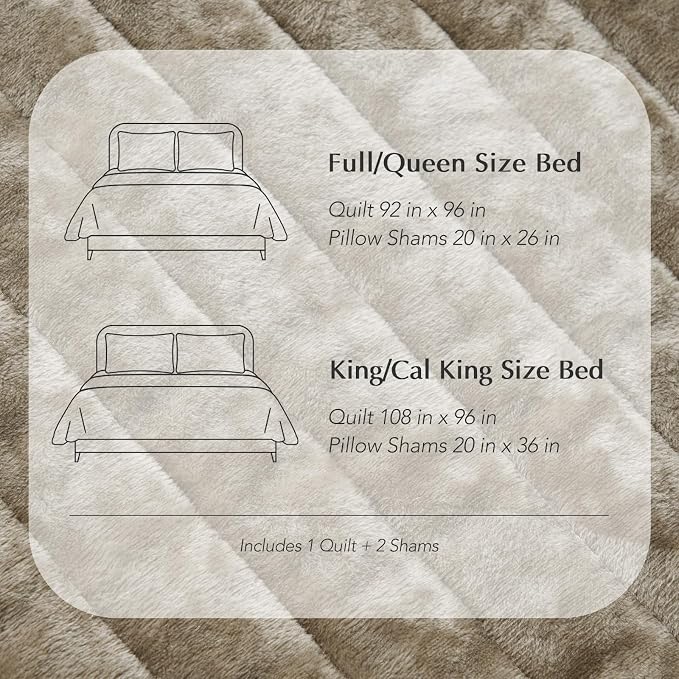 EVERGRACE Velvet Quilt Set Queen Size, Luxurious Soft Striped Channel Bedding - Image 9