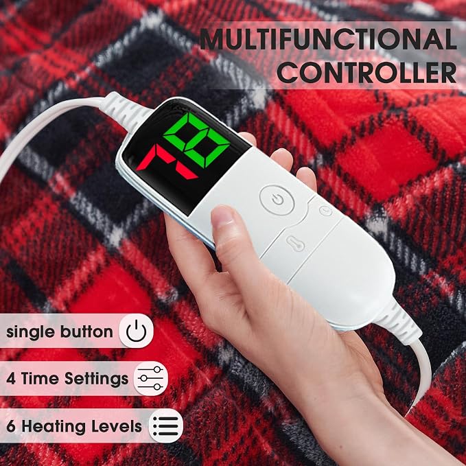 Heated Electric Blanket Twin Size, 62X84 Heating Blanket, Fast Heating Washable - Image 3