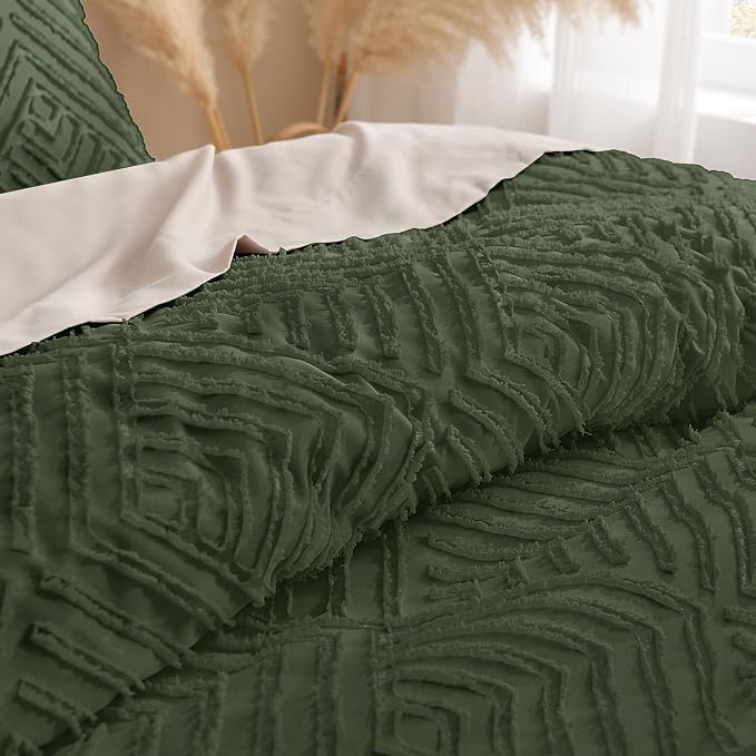 Andency Olive Green Oversized King Comforter 120"x120", 3 Pieces Super King - Image 5