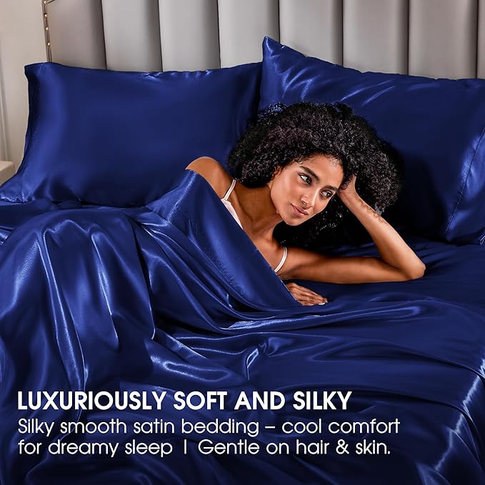 FreshCulture Satin Sheets Twin Size Bed Set - Image 6