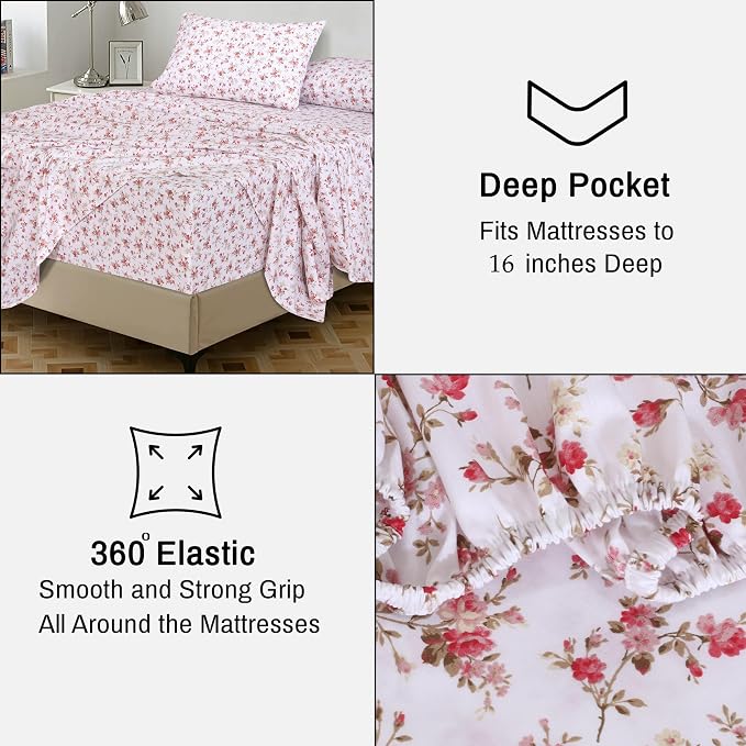 RUVANTI 100% Cotton Sheets – Full Size Percale Bedding, Cooling & Breathable - Image 6