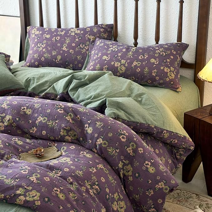 mixinni Vintage Floral Duvet Cover King Set - Image 4
