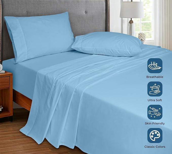 Royale Linen 100% Organic Cotton Twin XL Flat Sheet Only - Image 4
