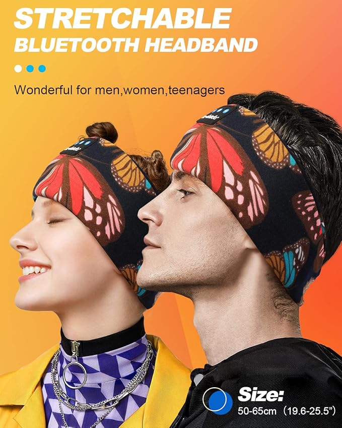 LC-dolida Sleep Headphones Headband Bluetooth 5.4, Sports Headband Earphones - Image 2
