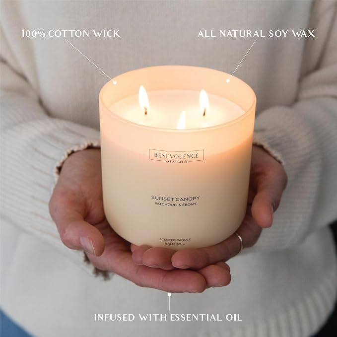 Patchouli & Ebony – Benevolence LA 3-Wick Fall Scented Candle - Image 4