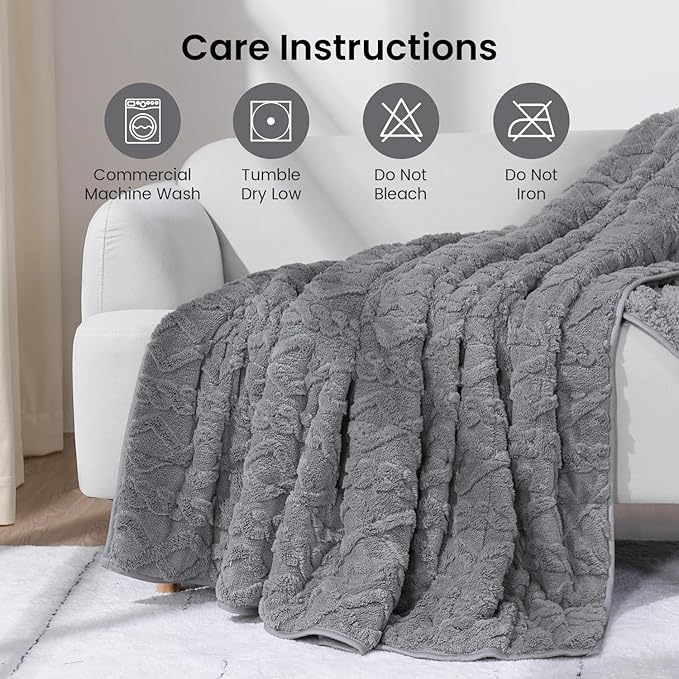 Weighted Blanket Queen Size 17lbs, Ultra-Warm Thick Sherpa Weighted Blankets - Image 7