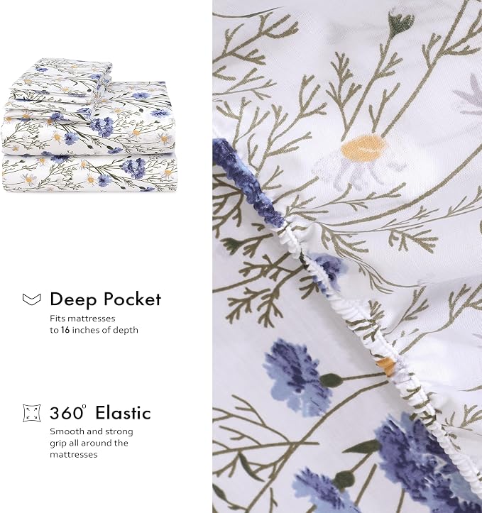 RUVANTI 100% Cotton Sheets – King Size Percale Bedding, Cooling & Breathable - Image 6
