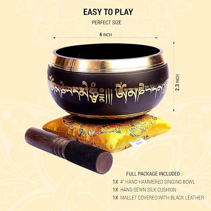 Tibetan Singing Bowl Set Bronze - Image 4