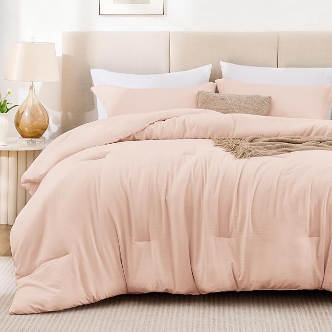 Love's cabin Pink King Size Comforter Set, 3-Piece Prewashed Bed Set - Image 2