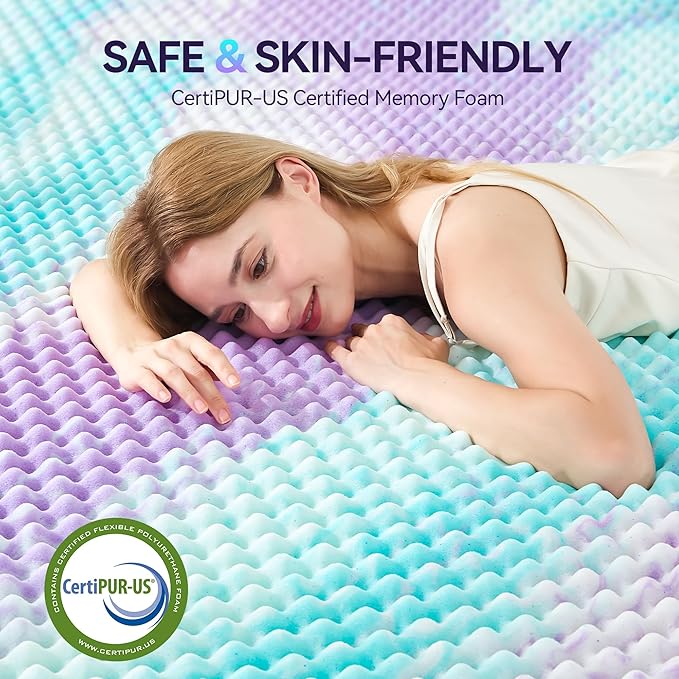 SINWEEK 2 Inch Egg Crate Memory Foam Mattress Topper Twin Size, Soft Mattress - Image 4