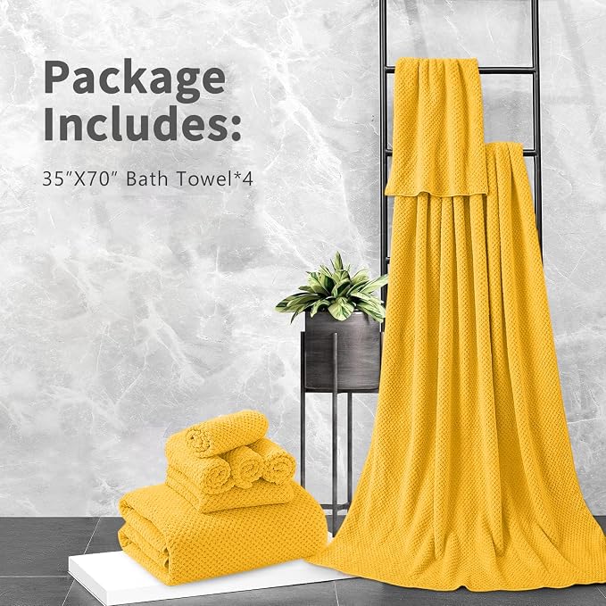 Extra Large Bath Towel Set of 4, Oversized Bath Sheet Super Soft Highly - Image 7